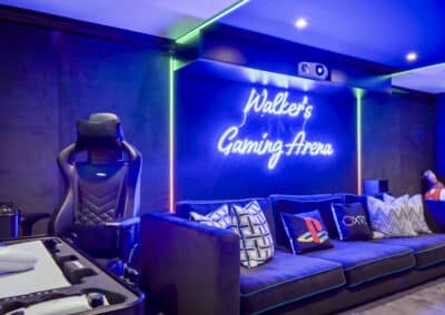 Digital LED lighting in a dedicated gaming room in Cheshire