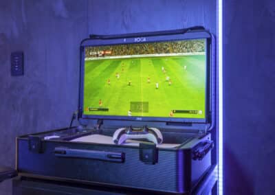 Poga Portable Gamings Stations for PS5, Xbox and Gaming PCs in luxury gaming room in cheshire