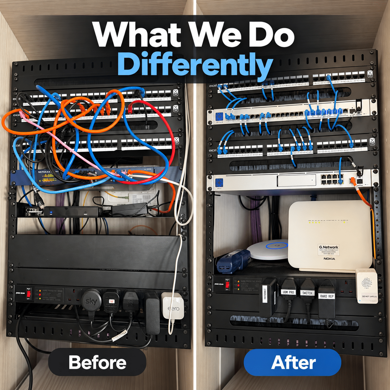 Before and After AV RAck