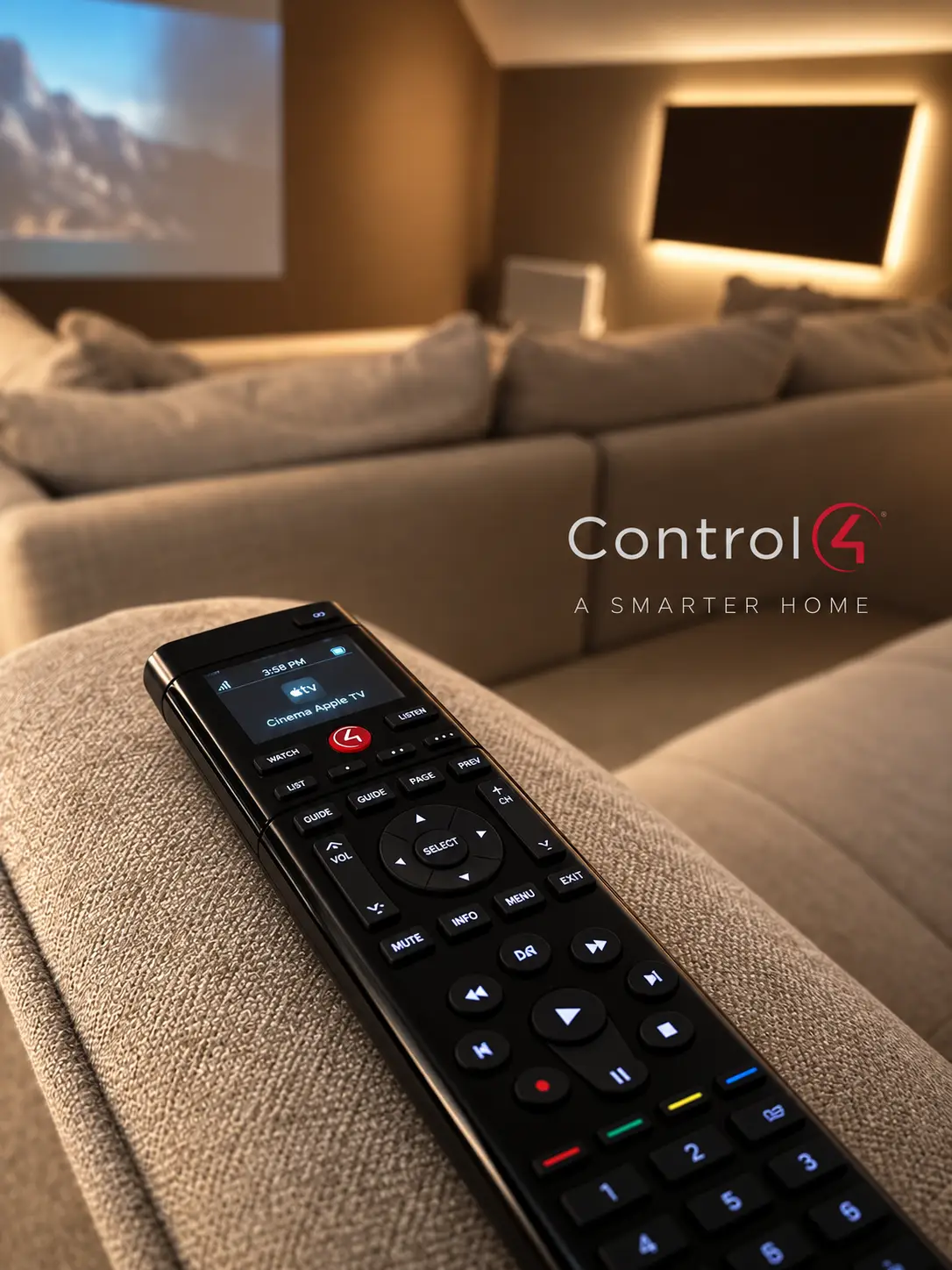 yarm-cinema-remote Select what you want to watch and the system takes care of the technology behind it.